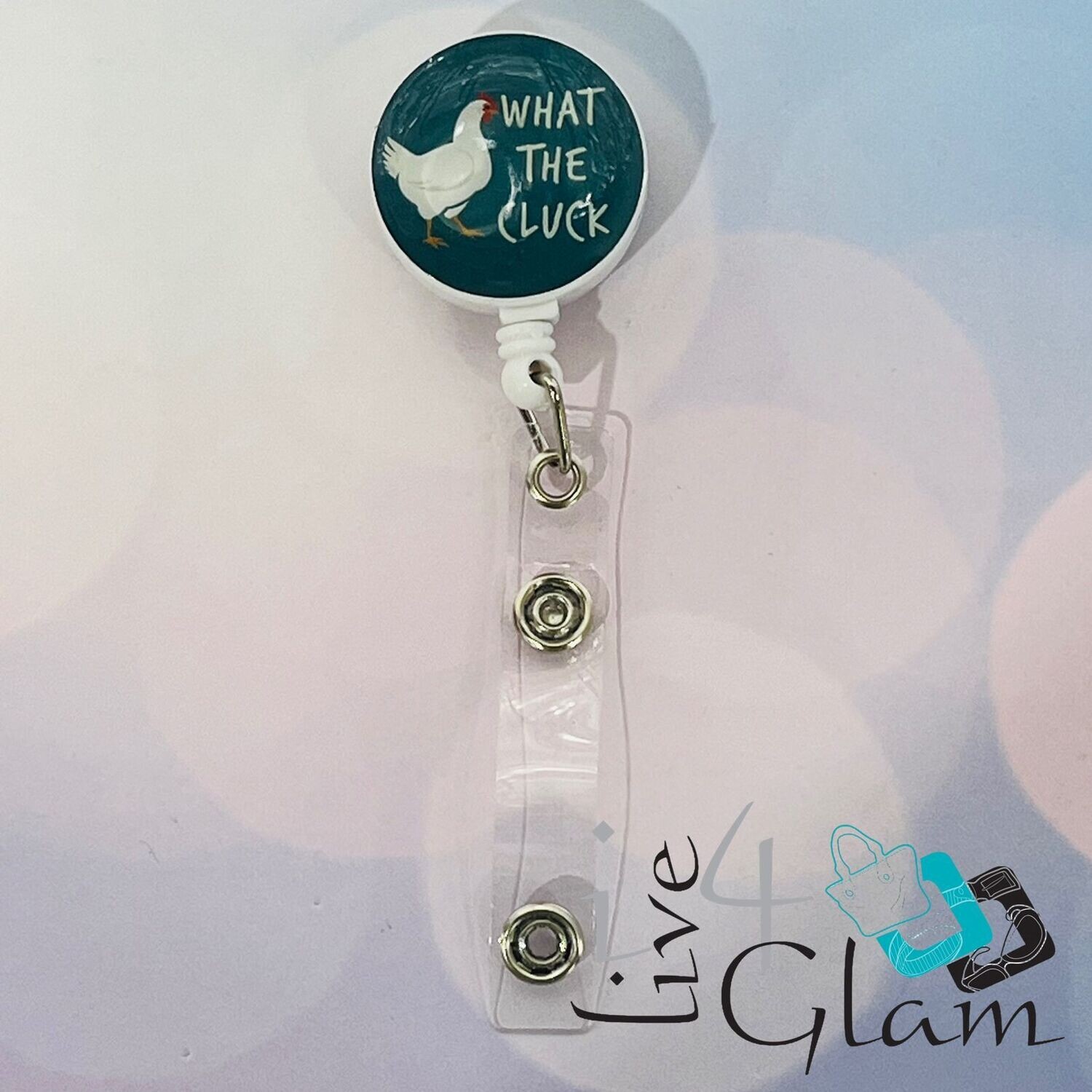Retractable Badge Clip What the Cluck