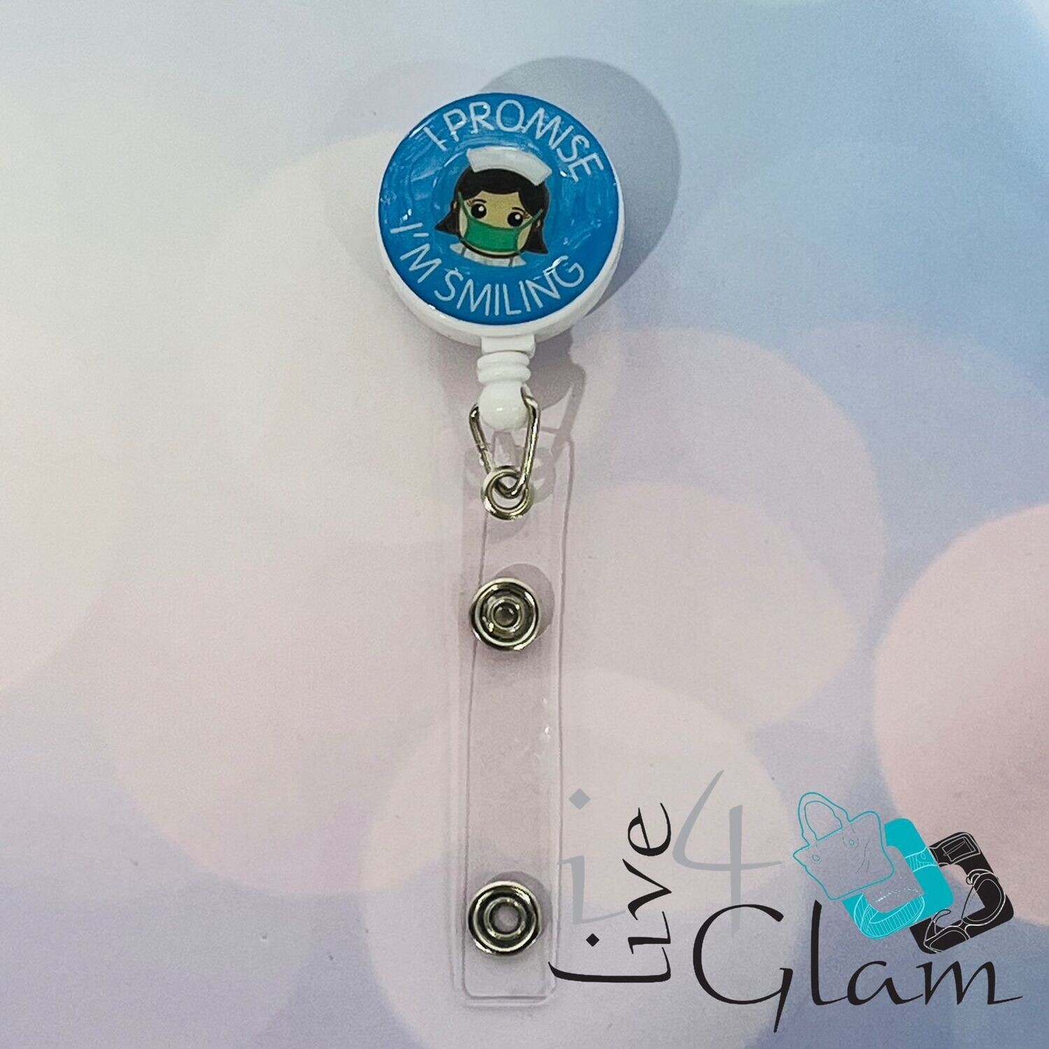 Retractable Badge Clip I&#39;m Smiling Nurse