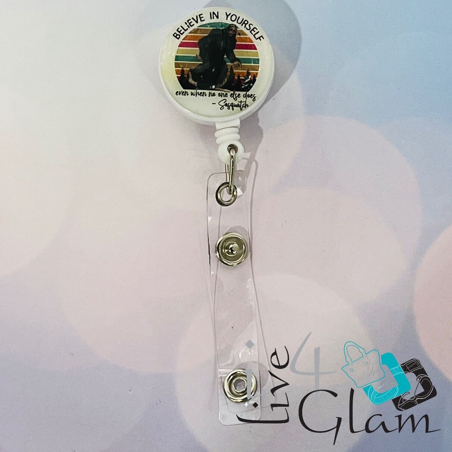 Retractable Badge Clip Believe in Yourself Style 1