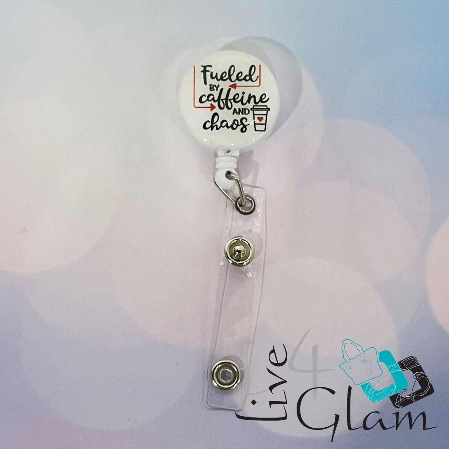 Retractable Badge Clip Fueled by Caffeine