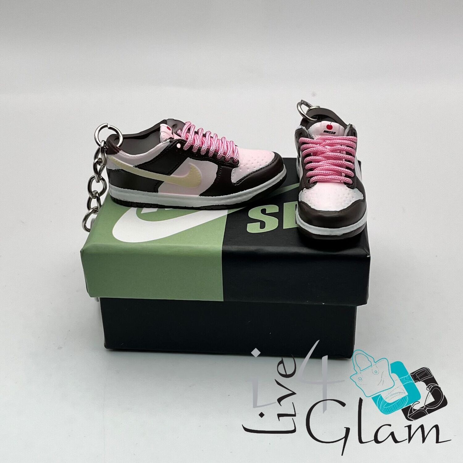 Pair Jordan Shoe Keychain Pink/Brown