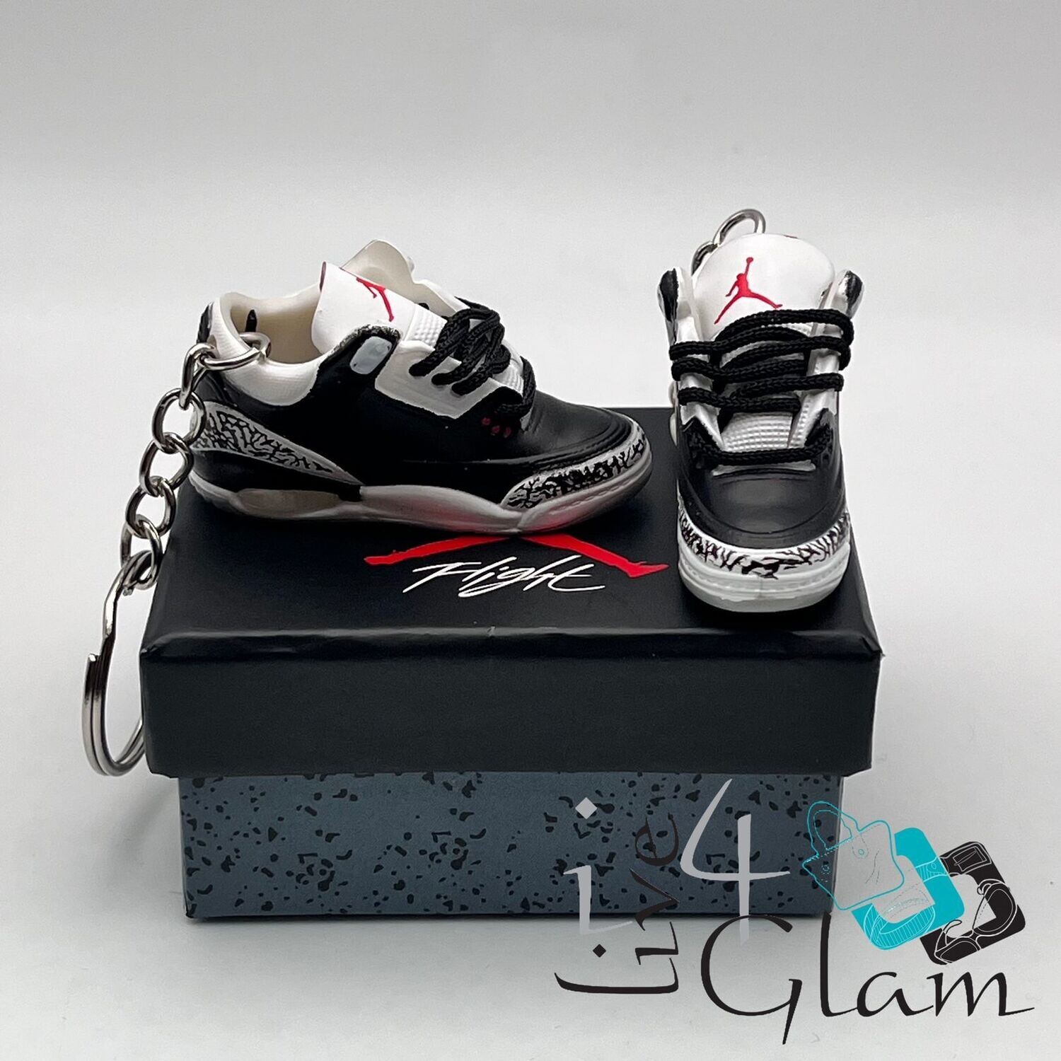 Pair Jordan Shoe Keychain Zebra