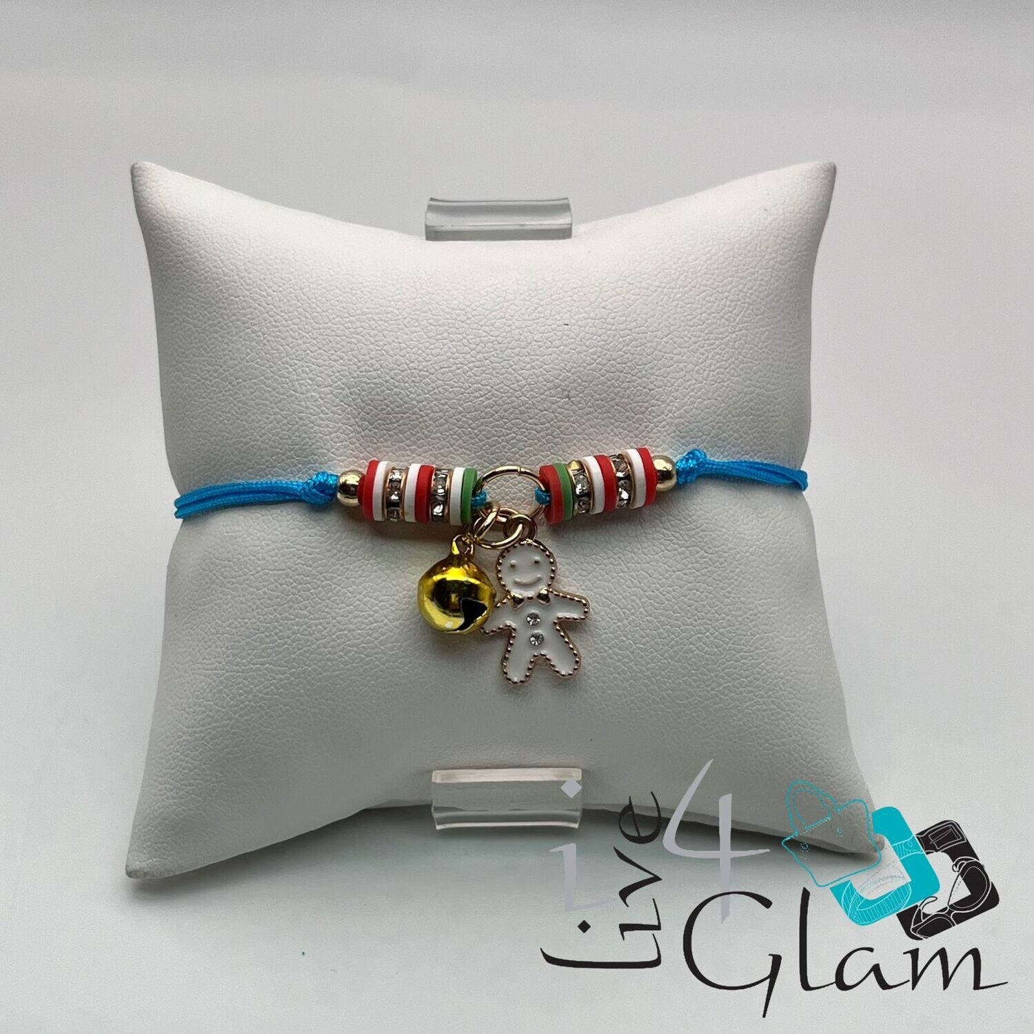 Gingerbread Man Pull String Bracelet w Bell