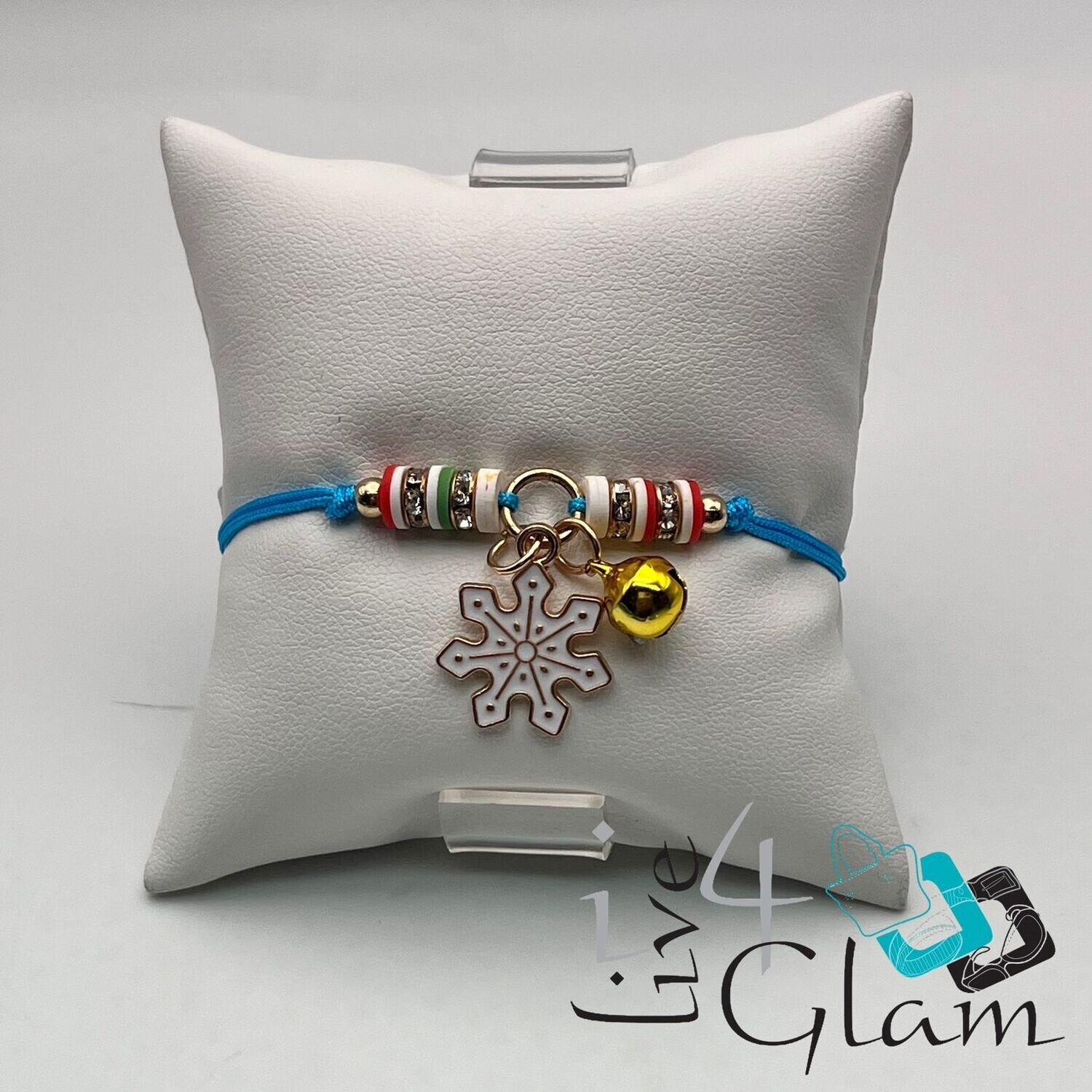 Snowflake Pull String Bracelet w Bell