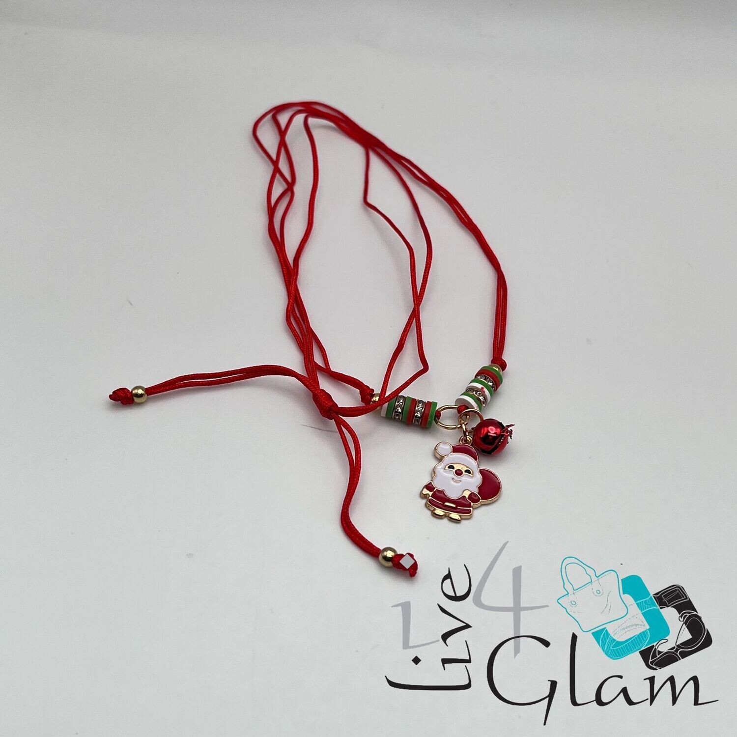 Santa w Bag Pull String Necklace w Bell