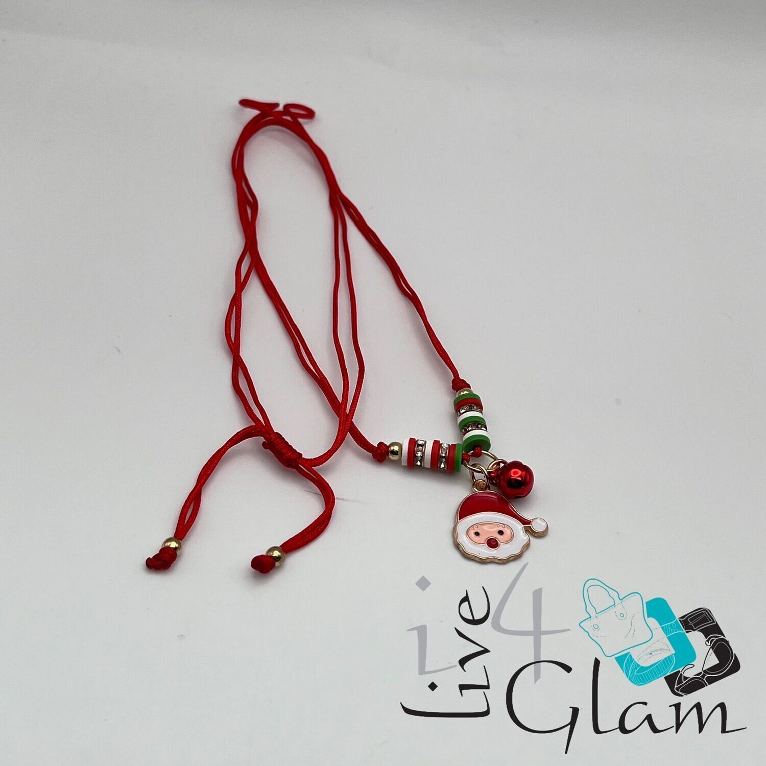 Santa Pull String Necklace w Bell