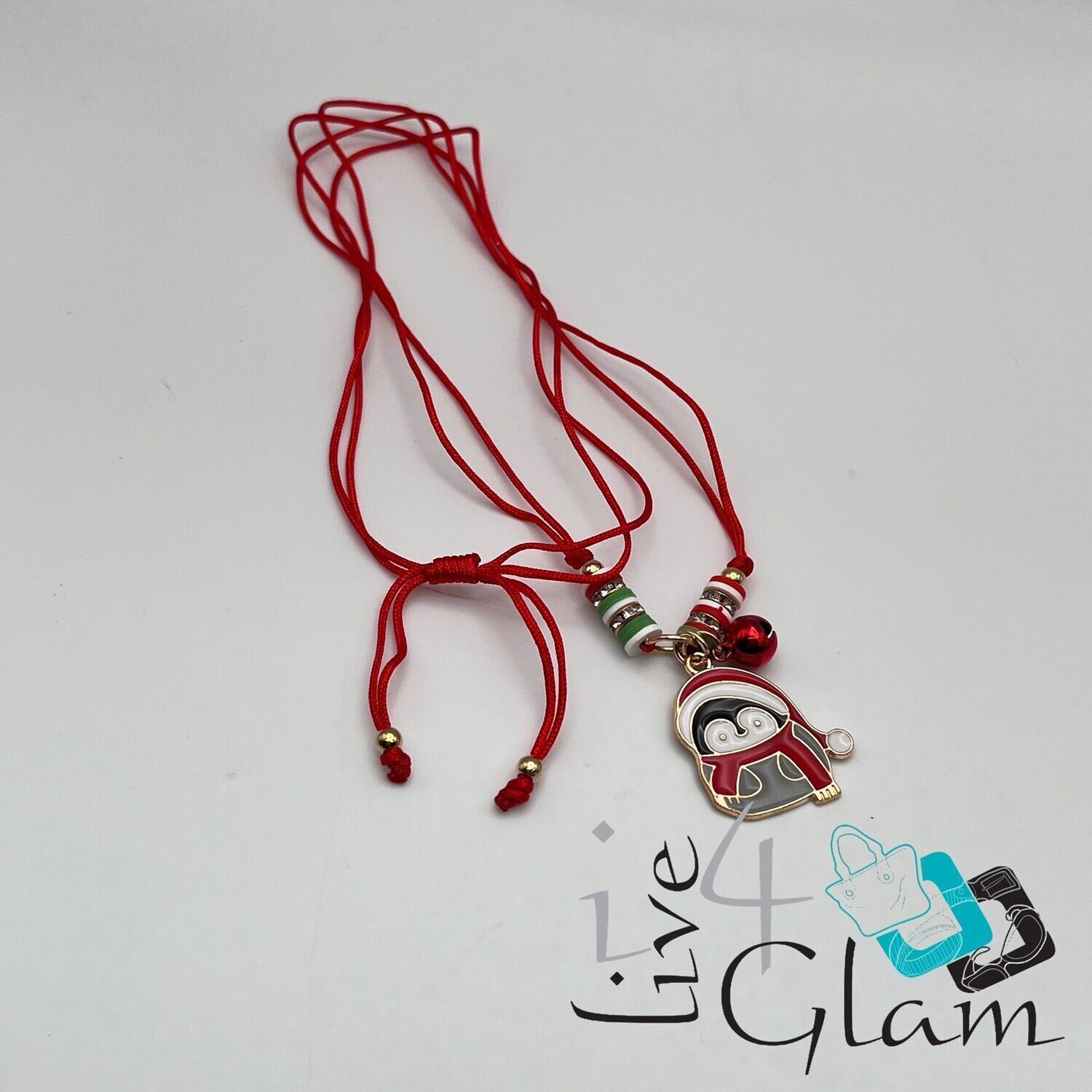 Penguin Pull String Necklace w Bell