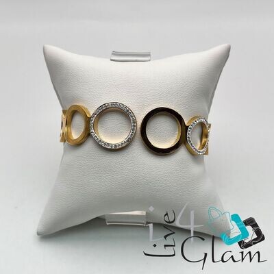 Stainless Steel Bangle Cz Circle