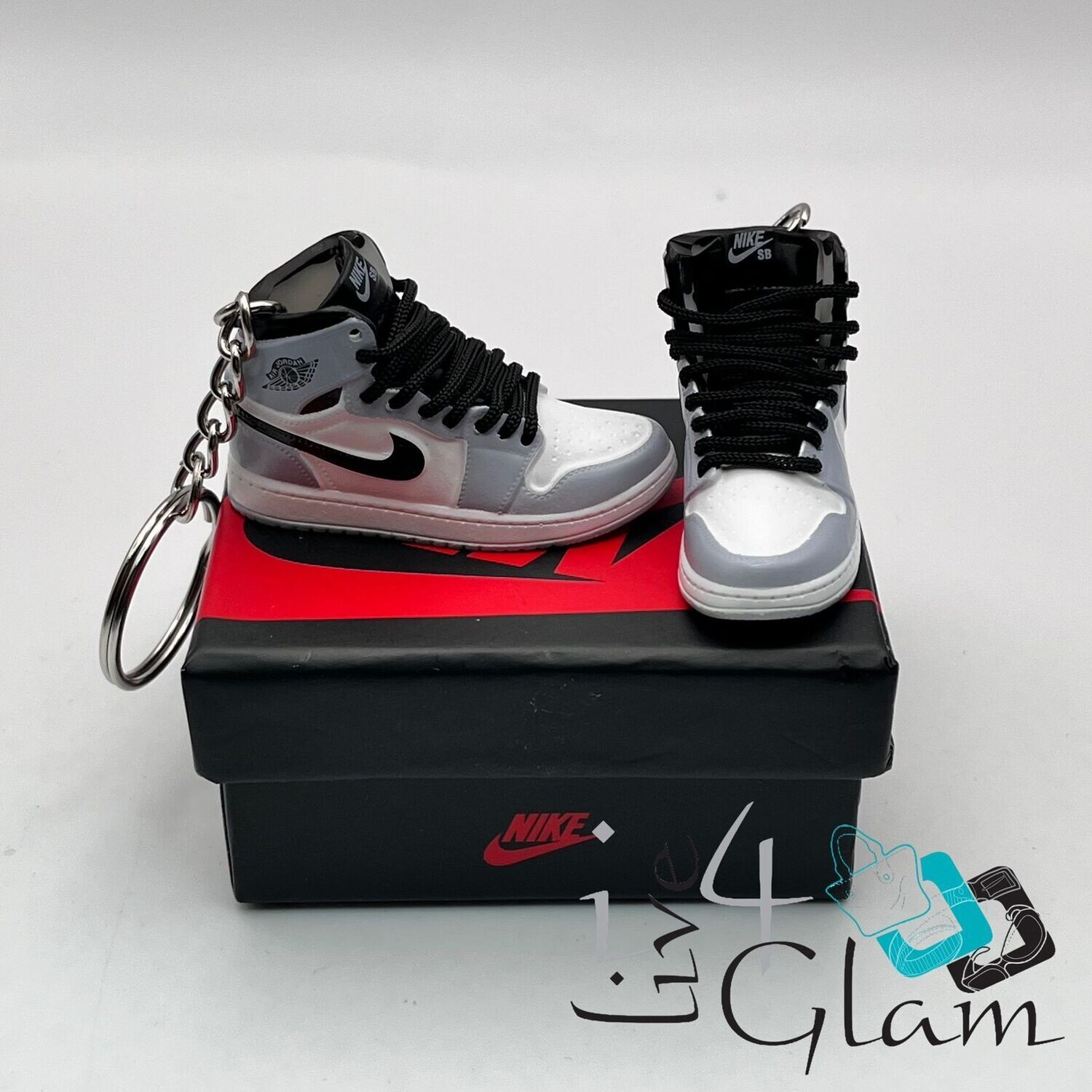 Pair Jordan Shoe Keychain Gray