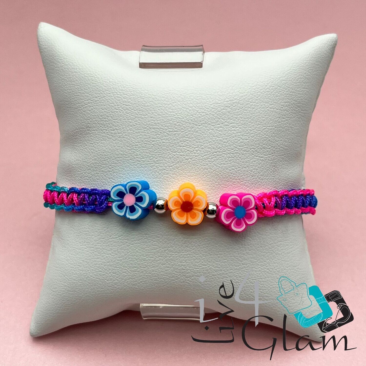 Triple Flower Pull String Bracelet