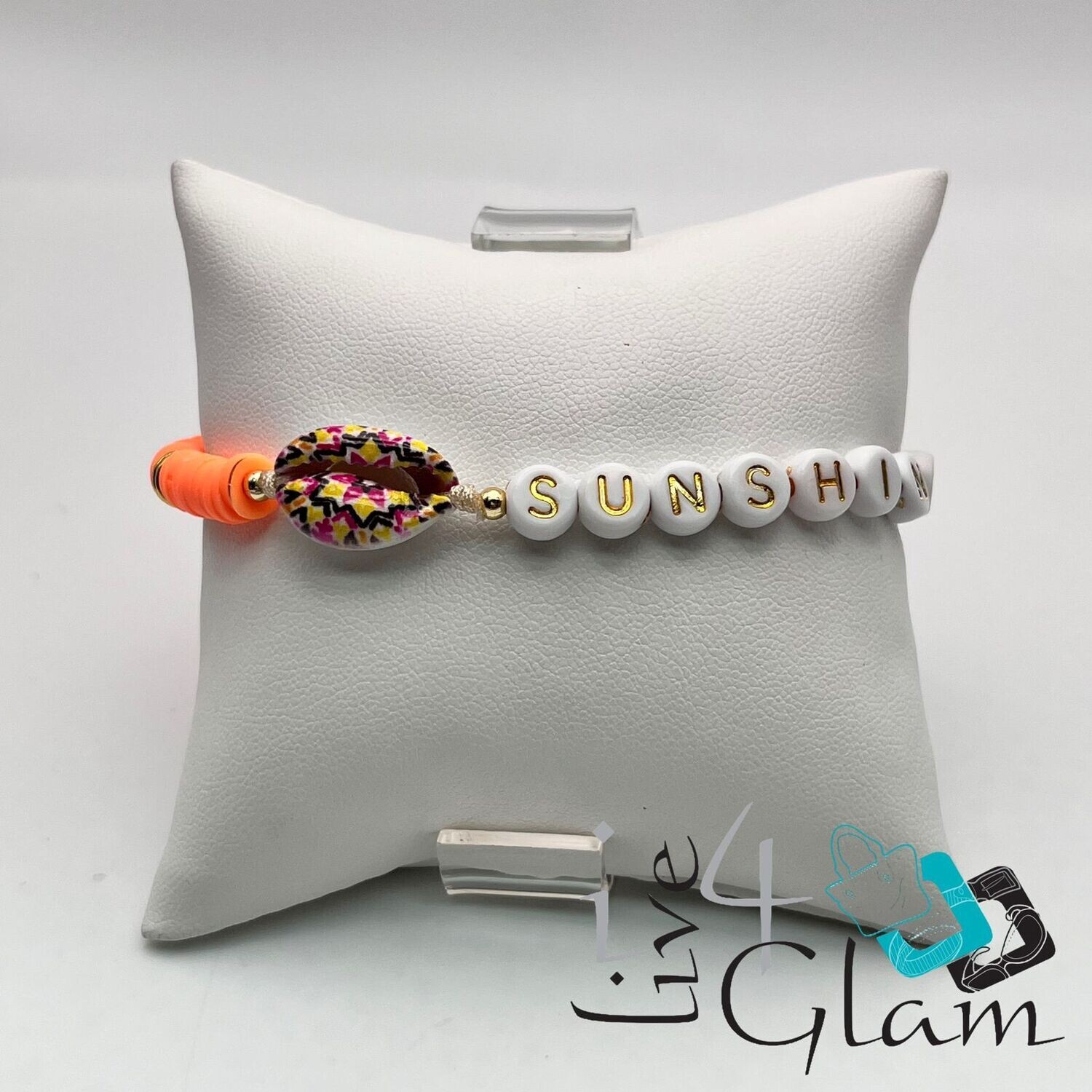 Sunshine Beaded Pull String Bracelet, Color: Orange