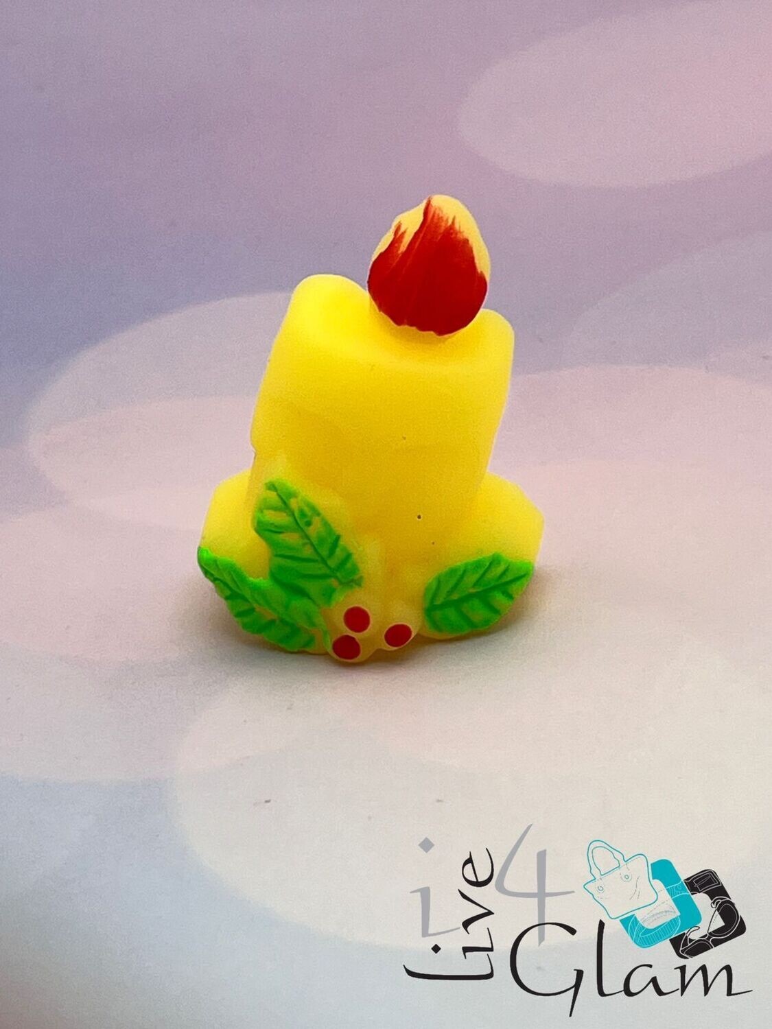 Christmas Mochi  Squishy Toy Candle w Mistletoe