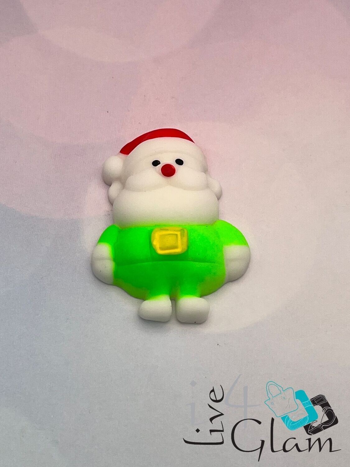 Christmas Mochi  Squishy Toy Santa w Green Suit