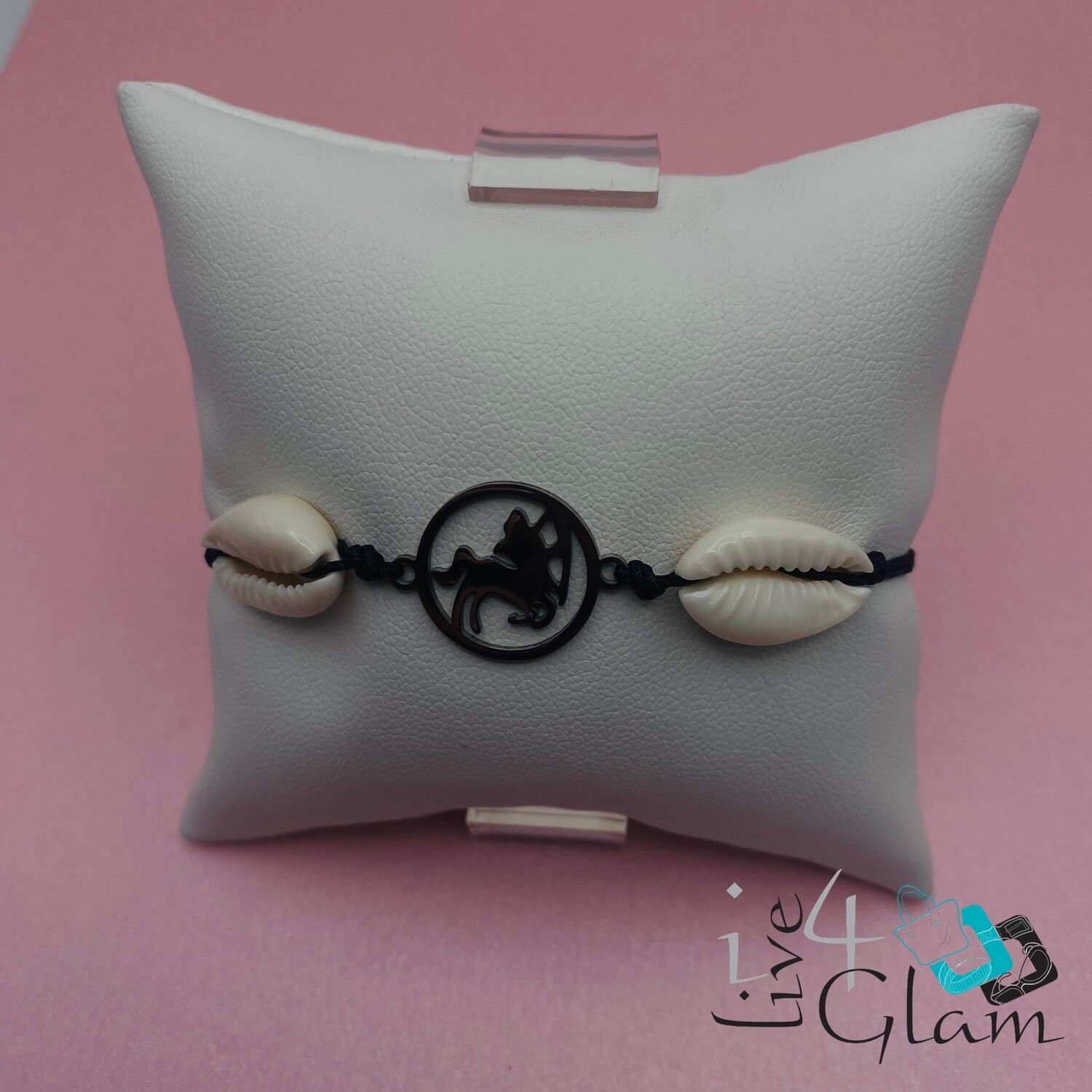 Zodiac Pull String Bracelet w Shell, Style: Sagittarius