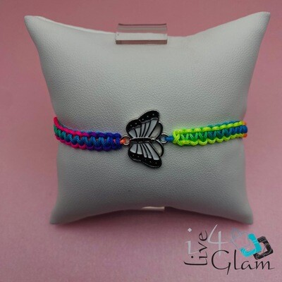 Butterfly Fluorescent Pull String Bracelet