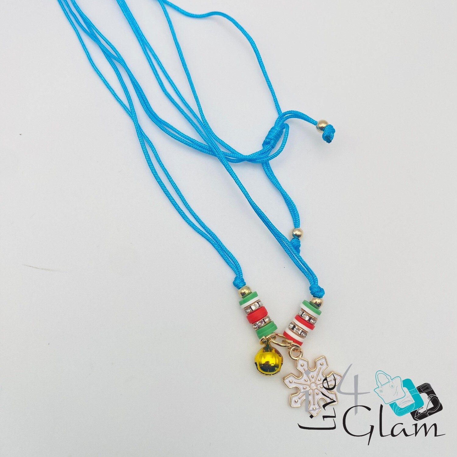 Snowflake Pull String Necklace w Bell