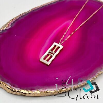 Stainless Steel Rose Gold Mother of Pearl Geometic