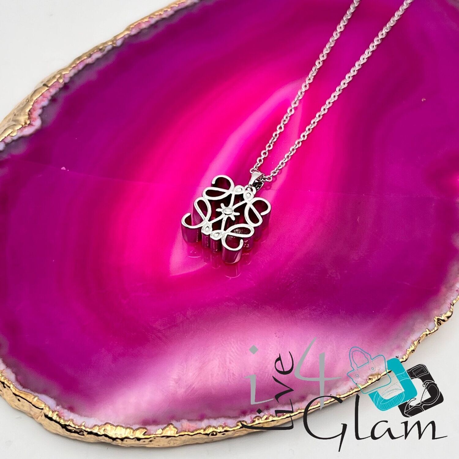 Stainless Steel Silver Geometric Butterfly Necklace