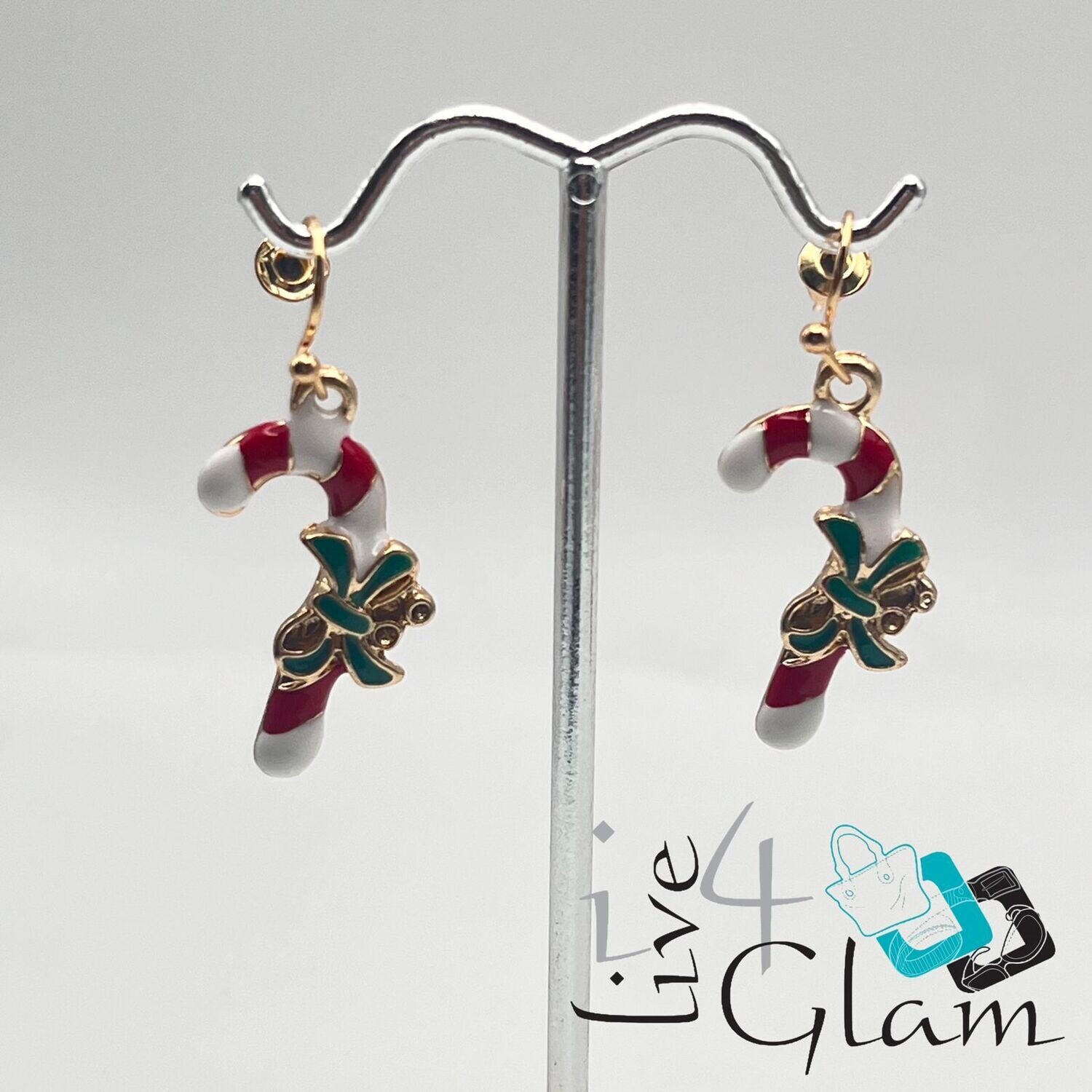 Christmas Hanging Earring Red/White Candy Cane