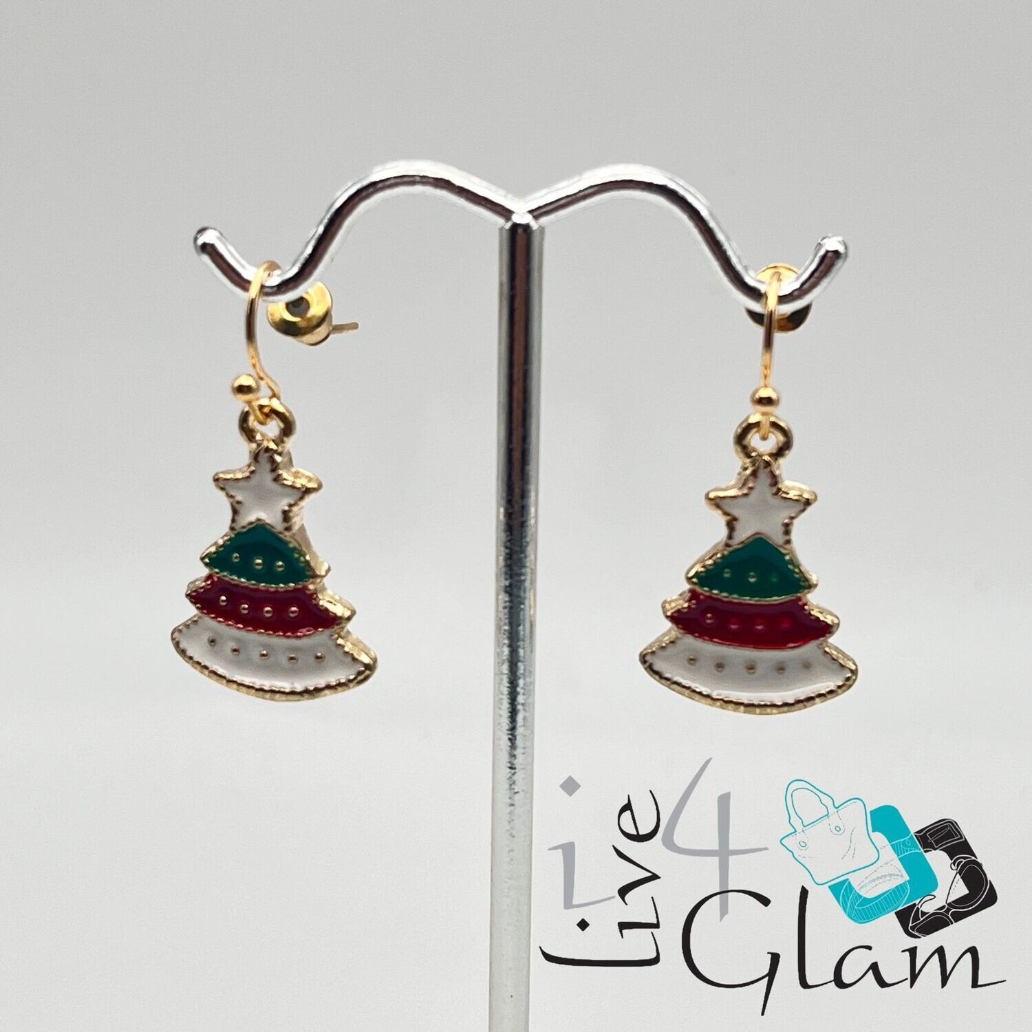 Christmas Hanging Earring Tree w White Star