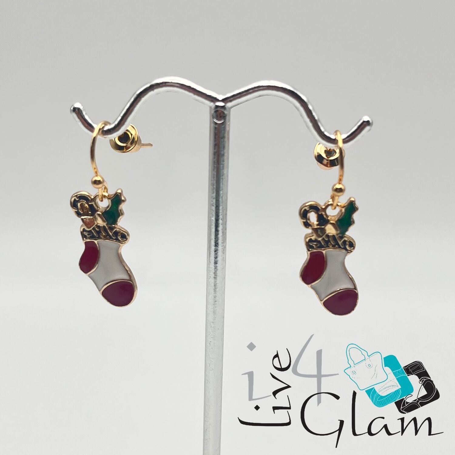 Christmas Hanging Earring White Socks