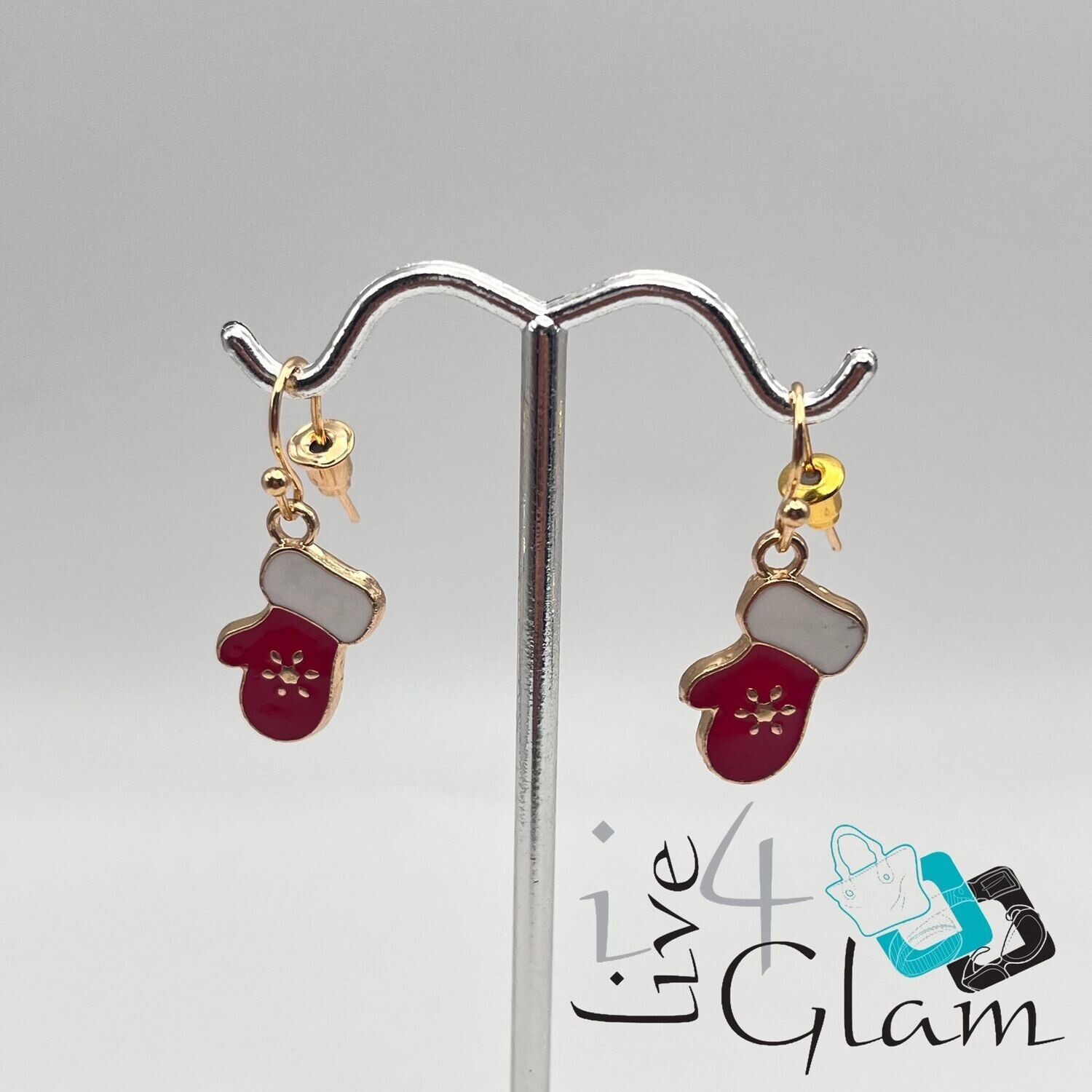 Christmas Hanging Earring Red Glove