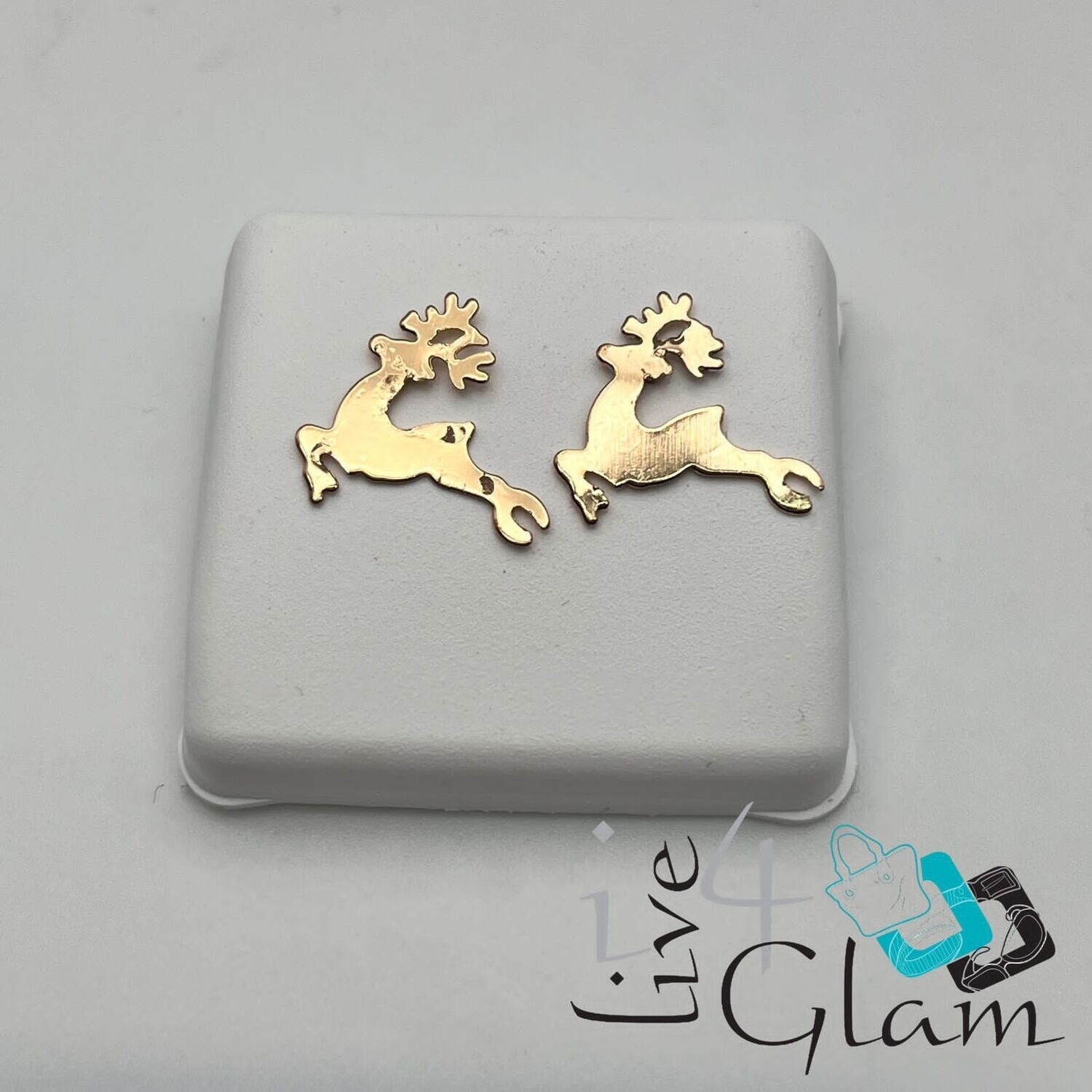 Christmas Stud Earring Gold Reindeer
