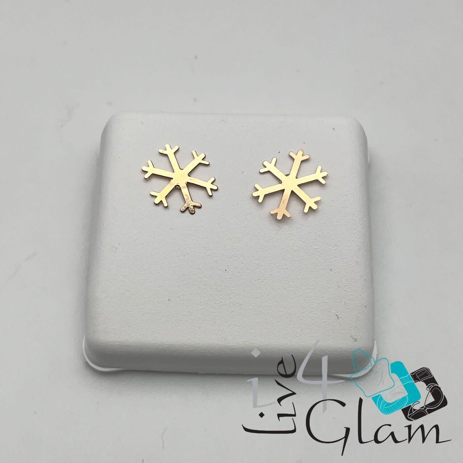 Christmas Stud Earring Gold Snowflake