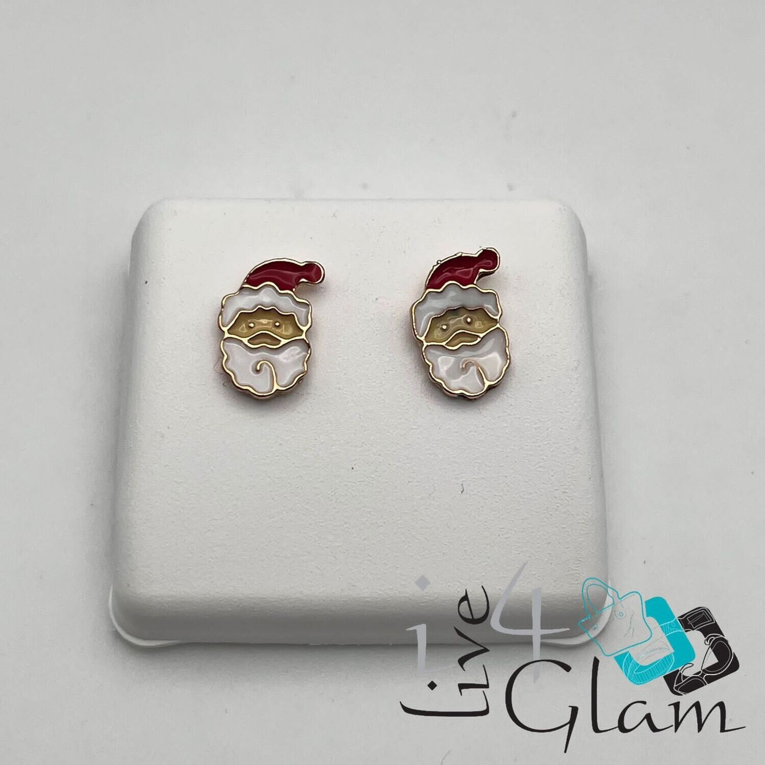 Christmas Stud Earring Santa w Hat