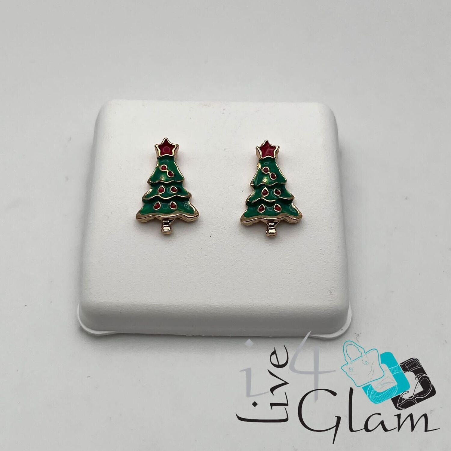 Christmas Stud Earring Tree w Red Star