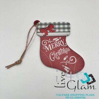 Christmas Stocking Plaque  Merry Christmas