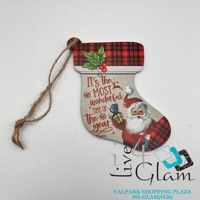 Christmas Stocking Plaque Wonderful Time of the Year