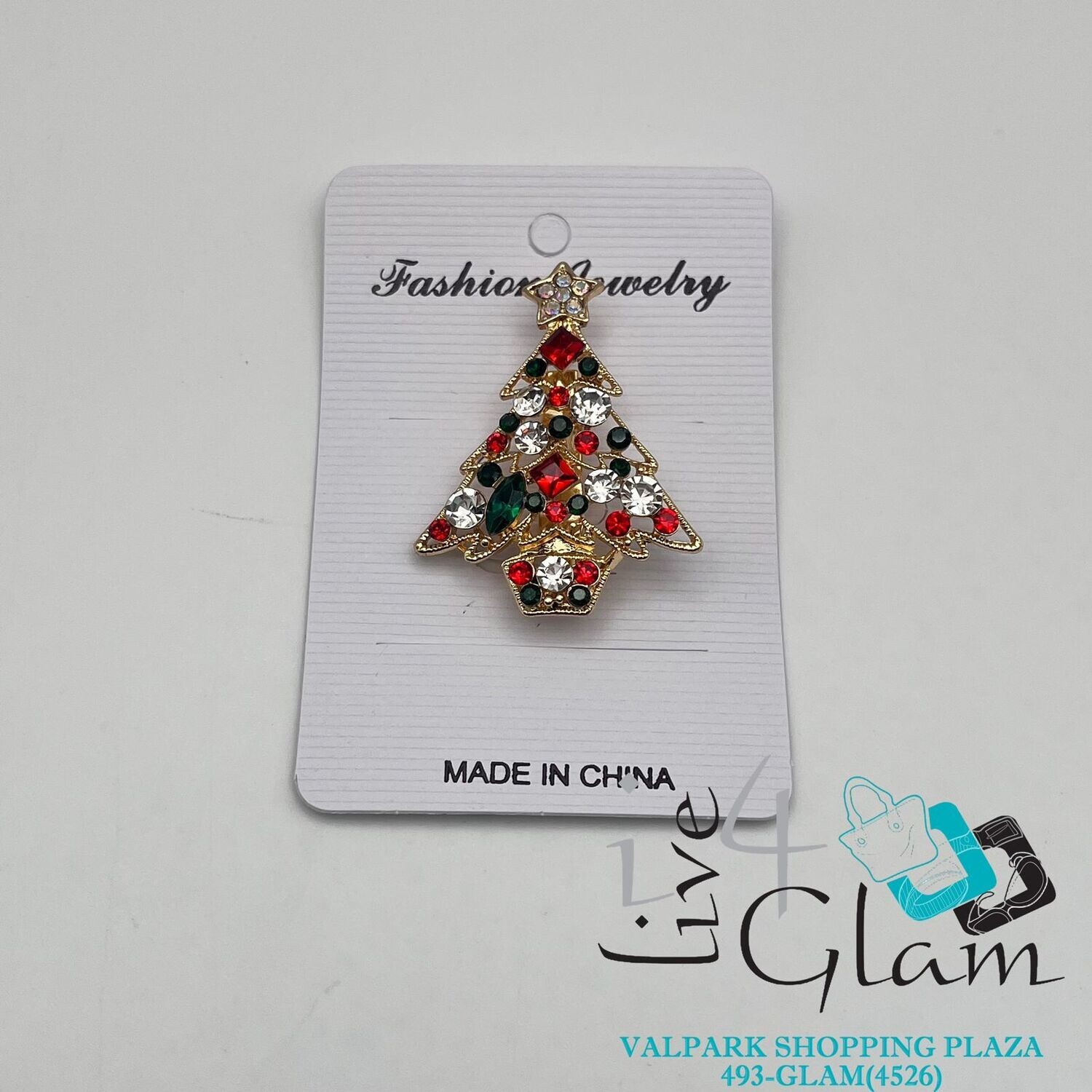 Christmas Broach Gold Tree