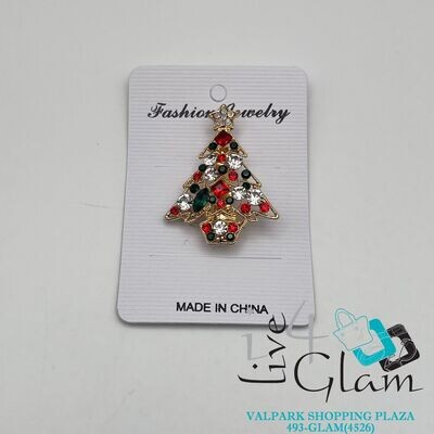 Christmas Broach Gold Tree