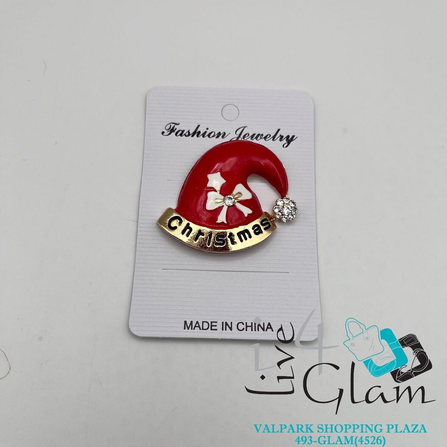 Christmas Broach Red Santa&#39;s Hat