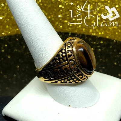 Stainless Steel Vintage Tiger's Eye Ring