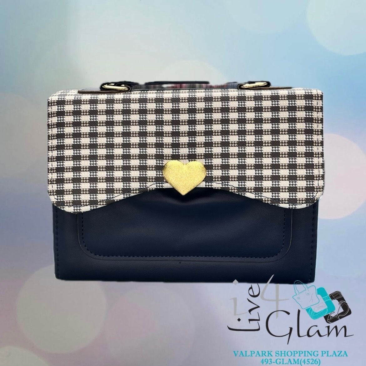 Crossbody Satchel Bag Navy Blue