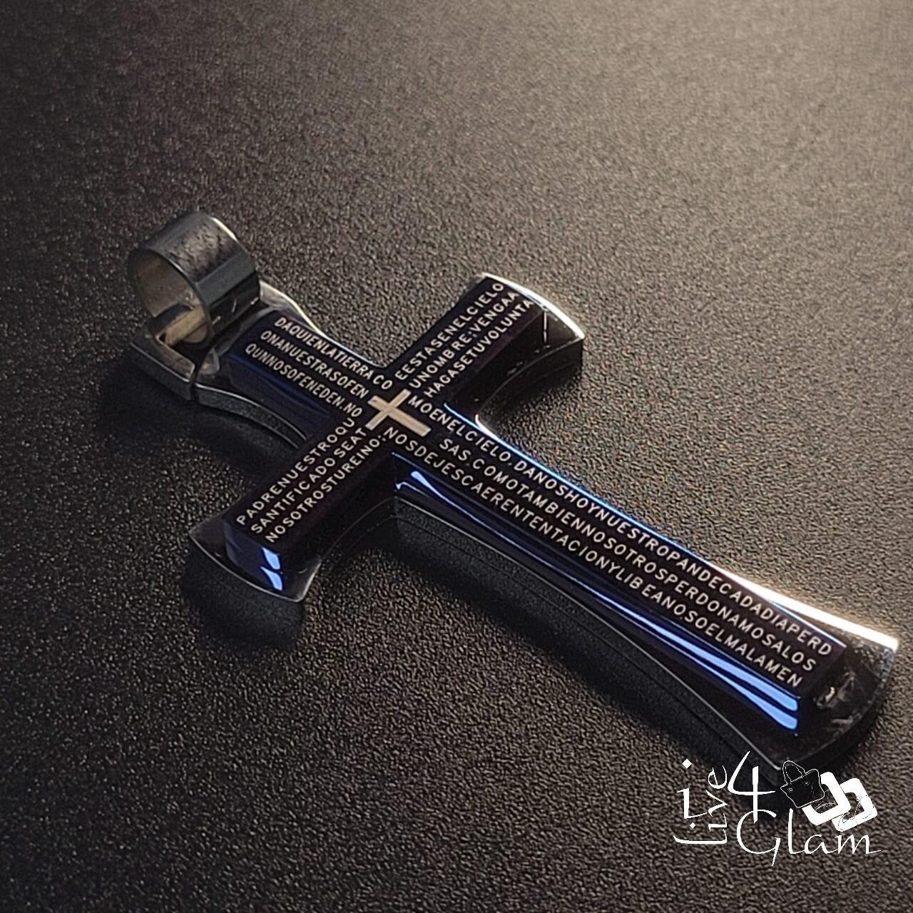 Stainless Steel Cross with Lord&#39;s Prayer Pendant