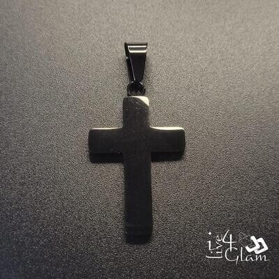 Stainless Steel Plain Black Cross Pendant