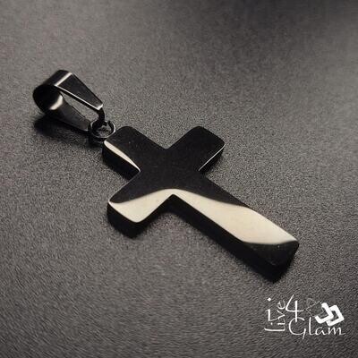 Stainless Steel Plain Black Cross Pendant
