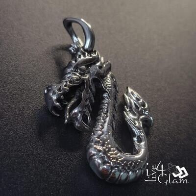 Stainless Steel Silver Dragon Pendant