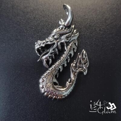 Stainless Steel Silver Dragon Pendant