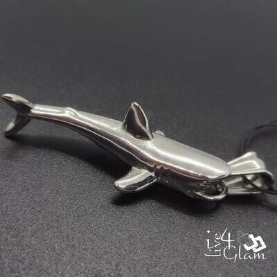 Stainless Steel Silver Shark Pendant