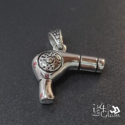 Stainless Steel Silver Hairdryer Pendant