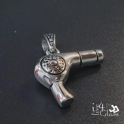 Stainless Steel Silver Hairdryer Pendant