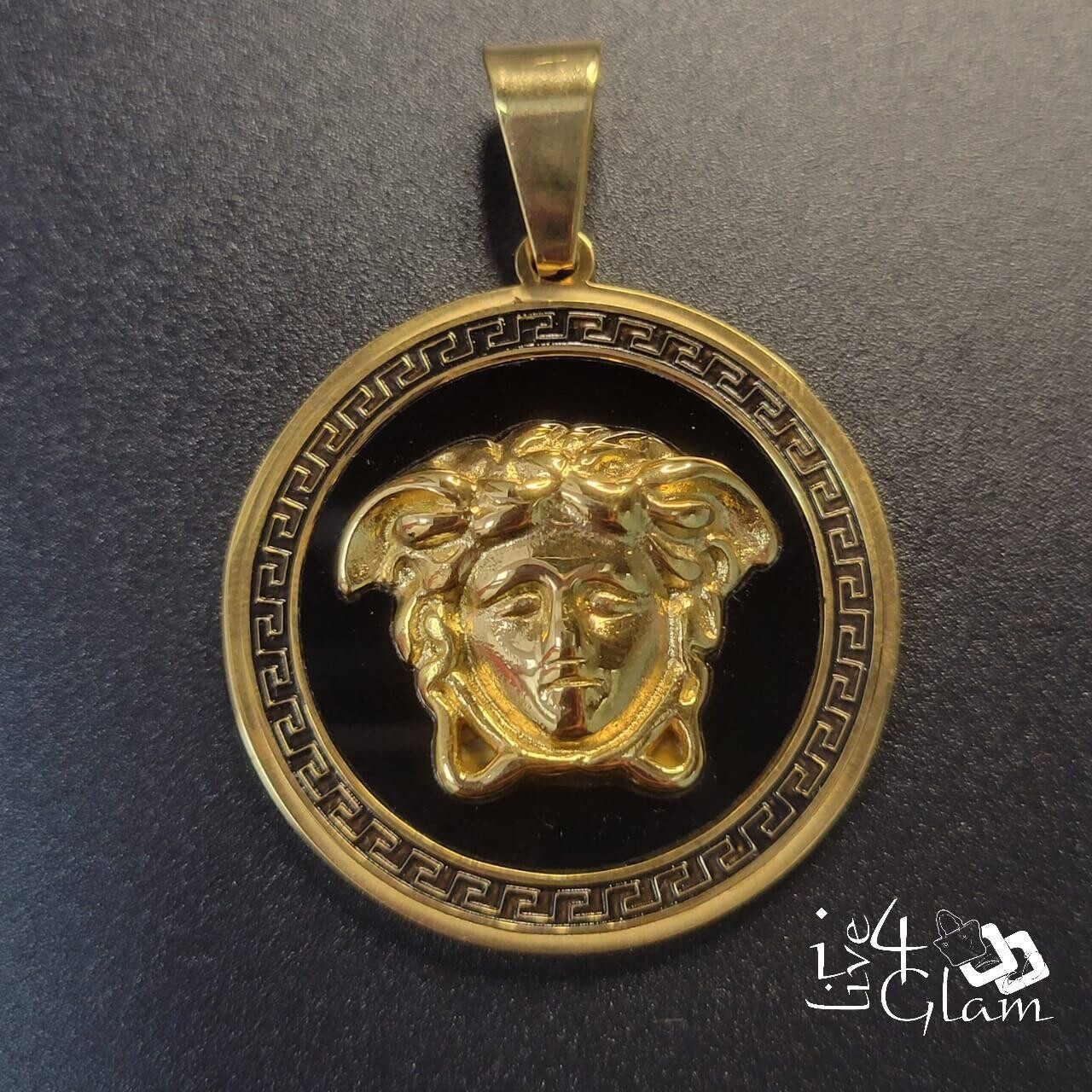 Stainless Steel Gold Medusa Pendant