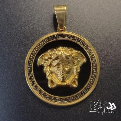 Stainless Steel Gold Medusa Pendant