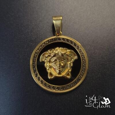 Stainless Steel Gold Medusa Pendant
