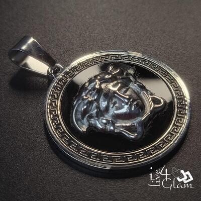 Stainless Steel Silver Medusa Pendant