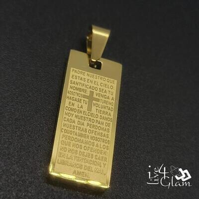 Stainless Steel Small Rectangle Lord&#39;s Prayer Pendant